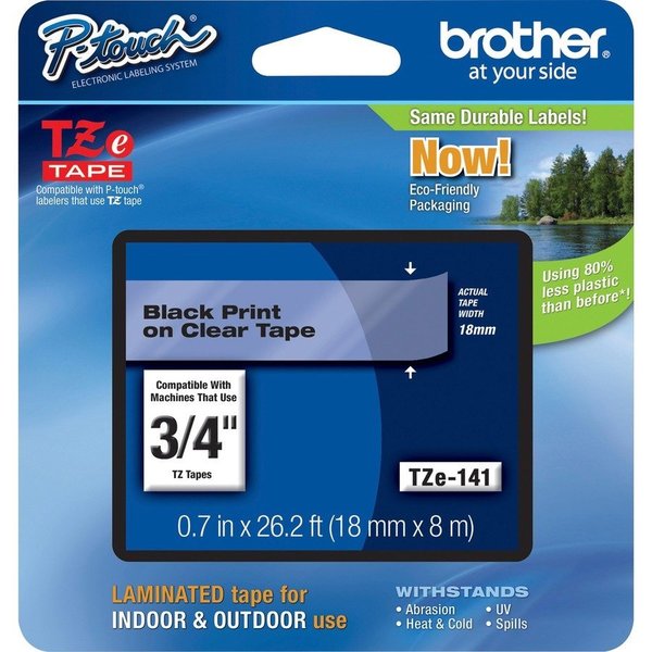 Brother Cartridge, Tape, 3/4""-Bk/Cl BRTTZE141